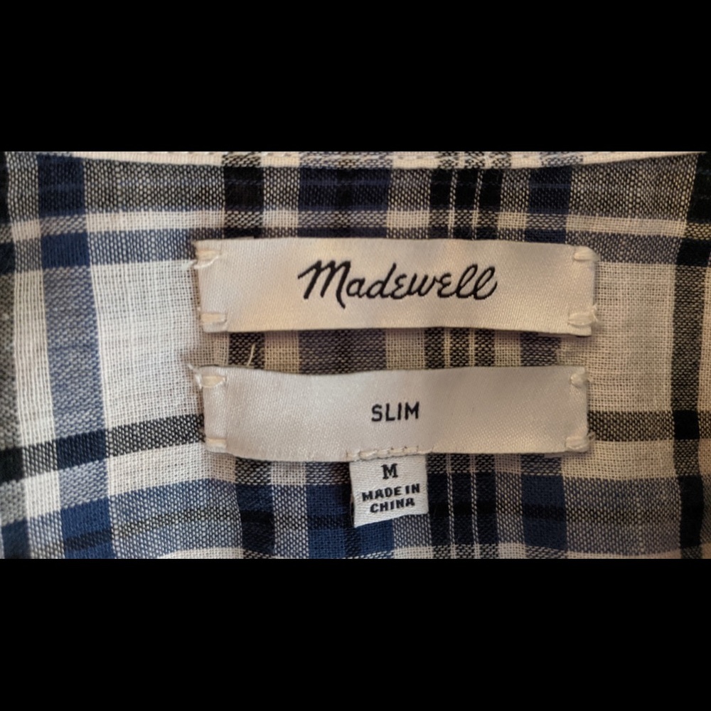 Madewell Slim Ex Boyfriend Coltrane Plaid Shirt - Picture 5 of 6